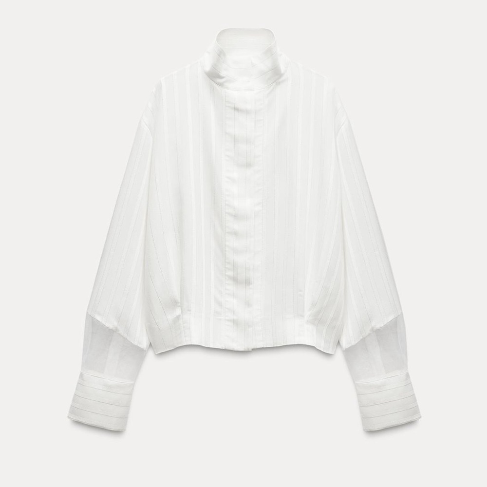 NWOT Zara Combination Organza Shirt ZW Collection